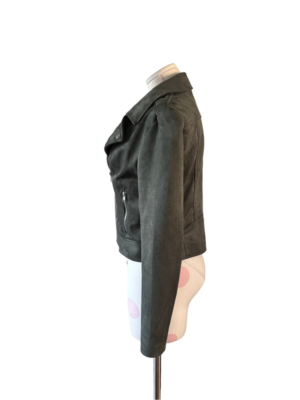 Olive Sage Faux Suede Moto Jacket – BB Dakota Steve Madden – M - Picture 4 of 8